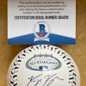RYAN BRAUN BREWERS SIGNED 2008 ALL-STAR GAME BASEBALL BECKETT Q64281