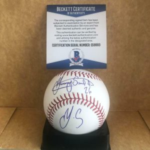 YANGERVIS SOLARTE ATLANTA BRAVES SIGNED M.L. BASEBALL BECKETT S58993