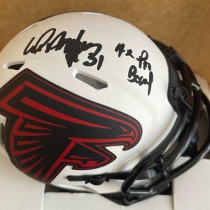WILLIAM ANDREWS ATLANTA FALCONS 4X PRO BOWL SIGNED LUNAR MINI HELMET W/ COA