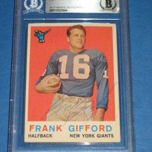 FRANK GIFFORD Signed 1959 TOPPS Card #20 Beckett Authenticated