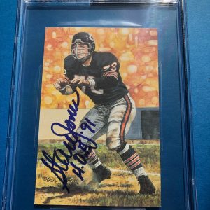 STAN JONES Signed GOAL LINE ART Card #73 Beckett BAS w/ HOF Inscription