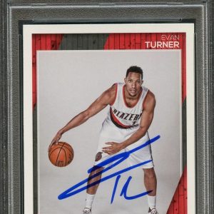 2016-17 NBA Hoops #27 Evan Turner Signed Card AUTO 10 PSA Slabbed Trailblazers