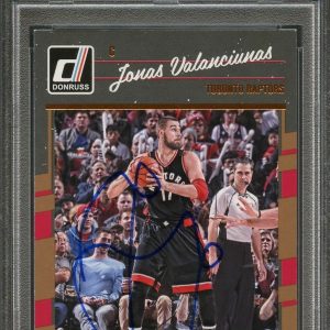 2016-17 Donruss Basketball #107 Jonas Valanciunas Signed Card AUTO PSA Slabbed T