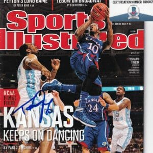 TYSHAWN TAYLOR signed (KANSAS JAYHAWKS) Sports Illustrated magazine BAS BD80975