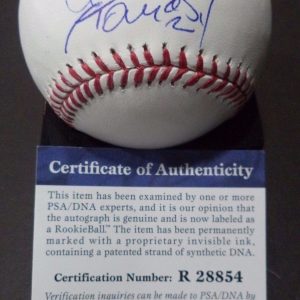 YOSMANY THOMAS DIAMONDBACKS SIGNED ML BASEBALL ROOKIE GRAPH PSA/DNA COA #R28854