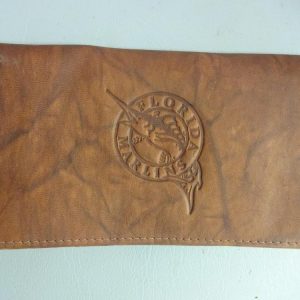 FLORIDA MARLINS BROWN LEATHER CHECK WALLET
