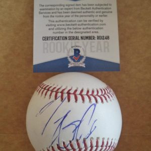 TYLER GAFFNEY PIRATES/PATRIOTS ROOKIE YEAR SIGNED M.L BASEBALL BECKETT R01248