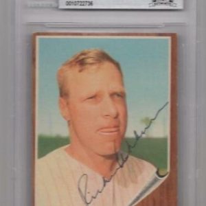 1962 TOPPS RICHIE ASHBURN VINTAGE SIGNED CARD BECKETT AUTHENTIC AUTOGRAPH