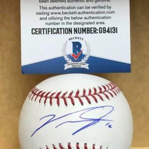 VICTOR ROBLES WASHINGTON NATIONALS SIGNED M.L. BASEBALL BECKETT G94131