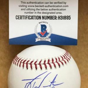 TYLER WHITE LOS ANGELES DODGERS SIGNED AUTOGRAPHED M.L. BASEBALL BECKETT H31895