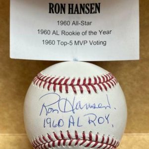 RON HANSEN 1960 AL ROY SIGNED AUTOGRAPHED M.L. BASEBALL TRI STAR