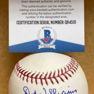 DICK WILLIAMS 1972-73 WORLD CHAMPS A'S SIGNED AUTO M.L. BASEBALL BECKETT Q64515