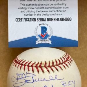DON SCHWALL 1961 A.L. ROY RED SOX SIGNED AUTO A.L. BASEBALL BECKETT Q64693