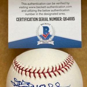 DON SCHWALL 1961 A.L. ROY RED SOX SIGNED AUTO M.L. BASEBALL BECKETT Q64695