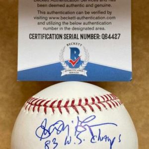 SCOTT MCGREGOR ORIOLES 83 W.S. CHAMPS SIGNED M.L. BASEBALL BECKETT Q64427