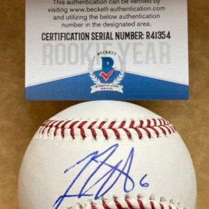 JAMESON HANNAH CINCINNATI REDS ROOKIE YEAR SIGNED M.L. BASEBALL BECKETT R41354