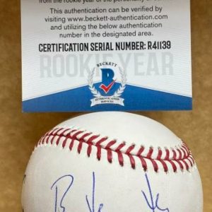 ROBERT PUASON OAKLAND A'S ROOKIE YEAR SIGNED AUTO M.L. BASEBALL BECKETT R41139