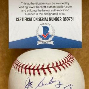 JIE GINSBERG 62 METS SIGNED AUTOGRAPHED M.L. BASEBALL BECKETT Q63781
