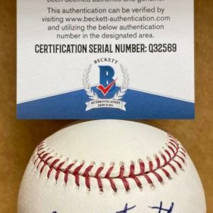 JOE ASTROTH PHILADELPHIA ATHLETICS SIGNED AUTO M.L. BASEBALL BECKETT Q32569