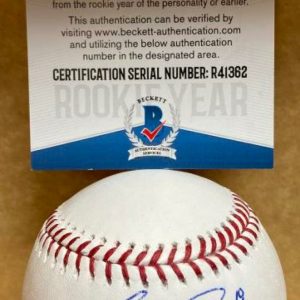 CJ ALEXANDER ATLANTA BRAVES SIGNED AUTOGRAPHED M.L. BASEBALL BECKETT R41362