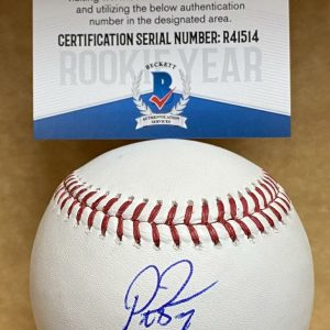 PETER BOURJOS ANGELS/CARDINALS SIGNED AUTOGRAPHED M.L. BASEBALL BECKETT R41514
