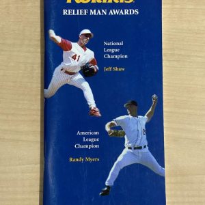 1998 RELIEF MAN AWARDS MEDIA GUIDE WITH JEFF SHAW RANDY MYERS COVER 91 PAGES