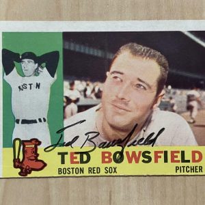 TED BOWSFIELD BOSTON RED SOX SIGNED AUTOGRAPHED 1960 TOPPS CARD #382 W/COA