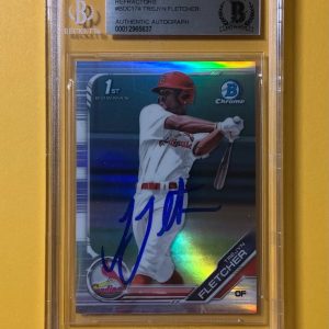 2019 BOWMAN CHROME DRAFT REFRACTORS TREJYN FLETCHER BECKETT AUTHENTIC AUTOGRAPH