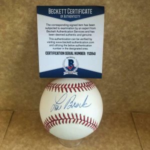 LOU BROCK ST. LOUIS CARDINALS VINTAGE SIGNED N.L. BASEBALL BECKETT Y12841