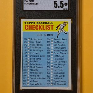 1966 TOPPS CHECKLIST #183 EX+ SGC 5.5