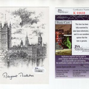 MARGARET THATCHER UNUSED HAND SIGNED BOOKPLATE UK PRIME MINISTER JSA