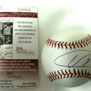 UBALDO JIMENEZ CLEVELAND INDIANS SIGNED OFFICIAL M.L. BASEBALL W/JSA