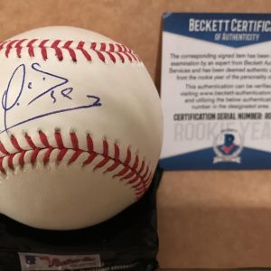 YUSNIEL DIAZ LOS ANGELES DODGERS/CUBA SIGNED M.L. BASEBALL ROOKIE YEAR BECKETT