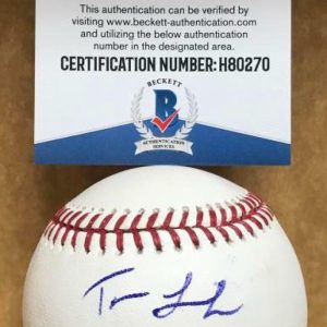 TREVOR LARNACH MINNESOTA TWINS SIGNED M.L. BASEBALL BECKETT H80270