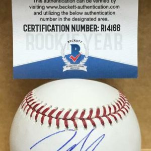 TYLER NEVIN COLORADO ROCKIES ROOKIE YEAR SIGNED M.L. BASEBALL BECKETT R14166