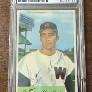 1954 BOWMAN TOM UMPHLETT SENATORS SIGNED CARD PSA AUTOGRAPH