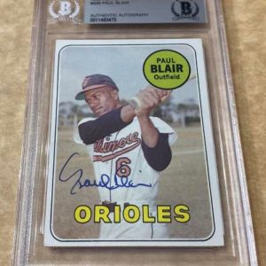 1969 TOPPS PAUL PLAIR ORIOLES DECEASED SIGNED CARD BECKETT AUTHENTIC AUTOGRAPHED