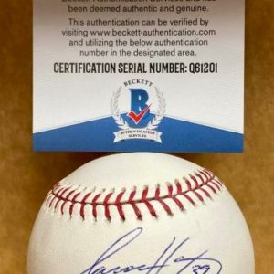 AARON HARANG REDS/METS/DODGERS SIGNED AUTOGRAPHED M.L. BASEBALL BECKETT Q61201