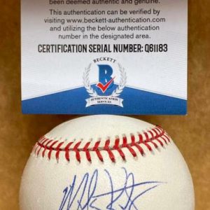 MARK KOTSAY BRAVES/RED SOX/A'S SIGNED AUTOGRAPHED N.L. BASEBALL BECKETT Q61183