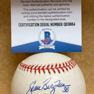 SEAN BERGMAN #38 ASTROS/BRAVES/TIGERS SIGNED AUTO N.L. BASEBALL BECKETT Q63884