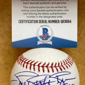 TOM GORDON 08 WORLD CHAMPS PHILLIES SIGNED AUTO M.L. BASEBALL BECKETT Q63994