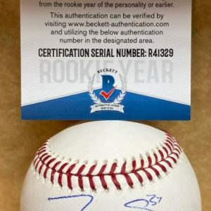 TREVOR STEPHAN NEW YORK YANKEES ROOKIE YEAR SIGNED M.L. BASEBALL BECKETT R41329