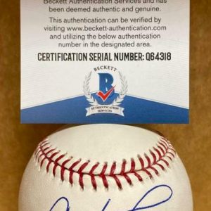 CARLOS LEEWHITE SOX/BREWERS SIGNED AUTOGRAPHED M.L. BASEBALL BECKETT Q64318