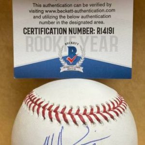 MONTE HARRISON MIAMI MARLINS ROOKIE YEAR SIGNED M.L. BASEBALL BECKETT R14191