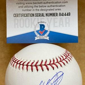 LAZERO ARMENTEROS OAKLAND A'S ROOKIE YEAR SIGNED M.L. BASEBALL BECKETT R41449