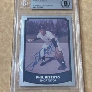 1988 PACIFIC LEGENDS PHIL RIZZUTTO #10 YANKEES SIGNED CARD BECKETT AUTO VINTAGE
