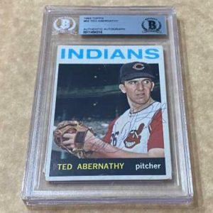 1964 TOPPS TED ABERNATHY #64 INDIANS SIGNED CARD BECKETT AUTHENTIC AUTO VINTAGE