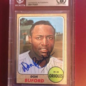 1968 TOPPS DON BUFORD #194 ORIOLES SIGNED CARD BECKETT AUTHENTIC AUTO VINTAGE