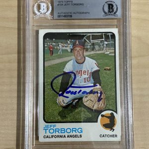 1973 TOPPS JEFF TORBORG ANGELS AUTHENTIC AUTOGRAPH BECKETT CERTIFIED