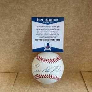 ENOS SLAUGHTER NEW YORK YANKEES SIGNED VINTAGE A.L. BASEBALL BAS Y12835